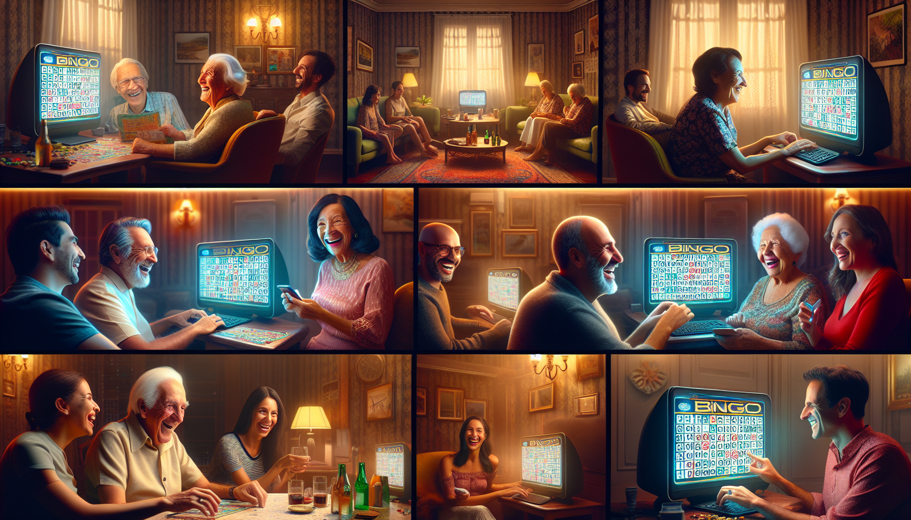 Jugadores argentinos disfrutando bingo online en Bplay desde sus casas.