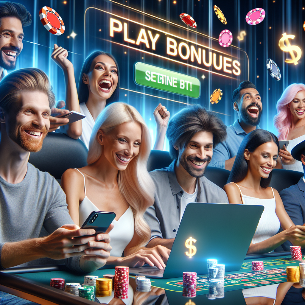 Usuarios felices celebran sus ganancias y bonos en el casino Bplay