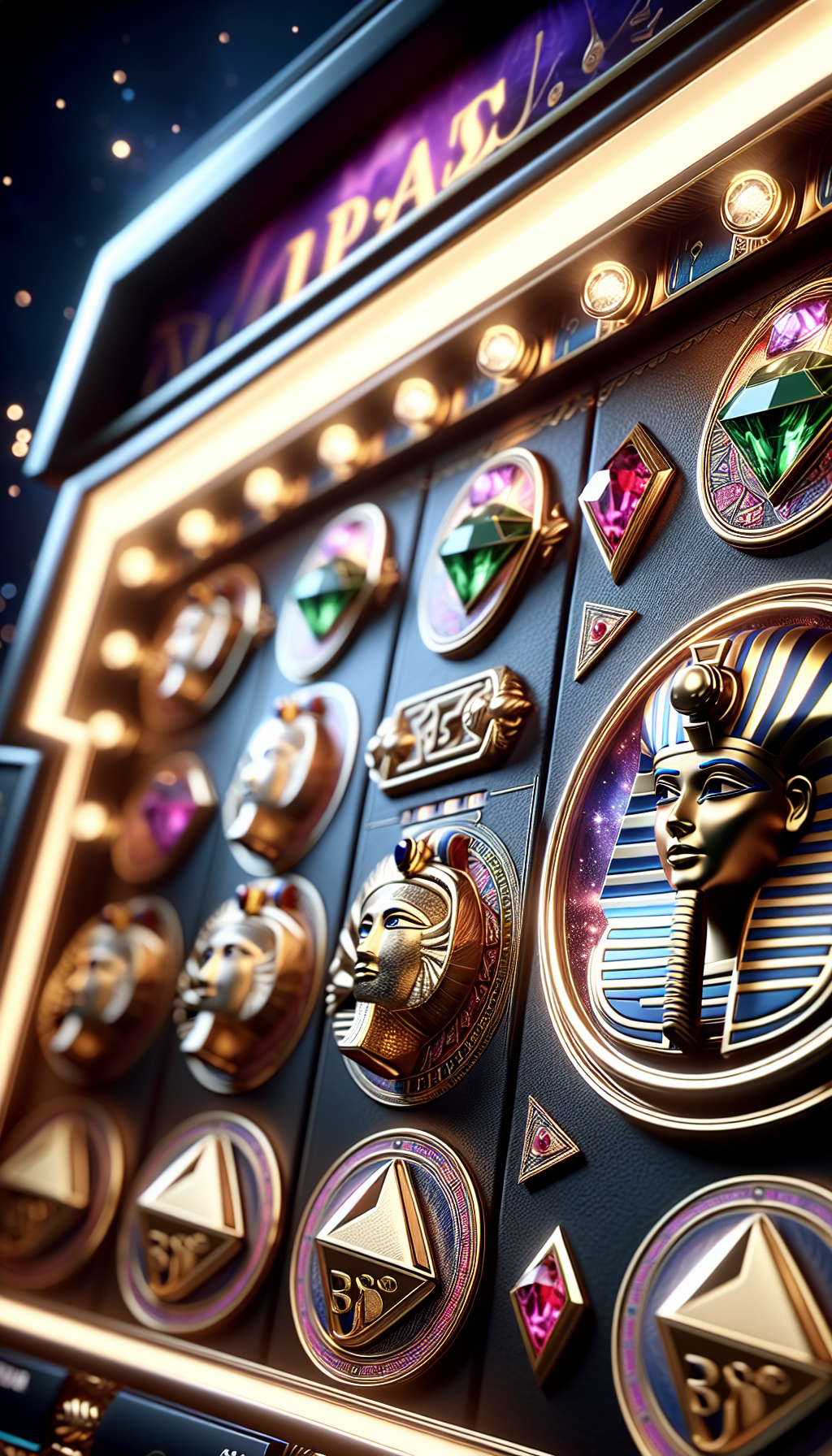 Tragamonedas de tema egipcio con símbolos dorados en pantalla en BPLAY.
