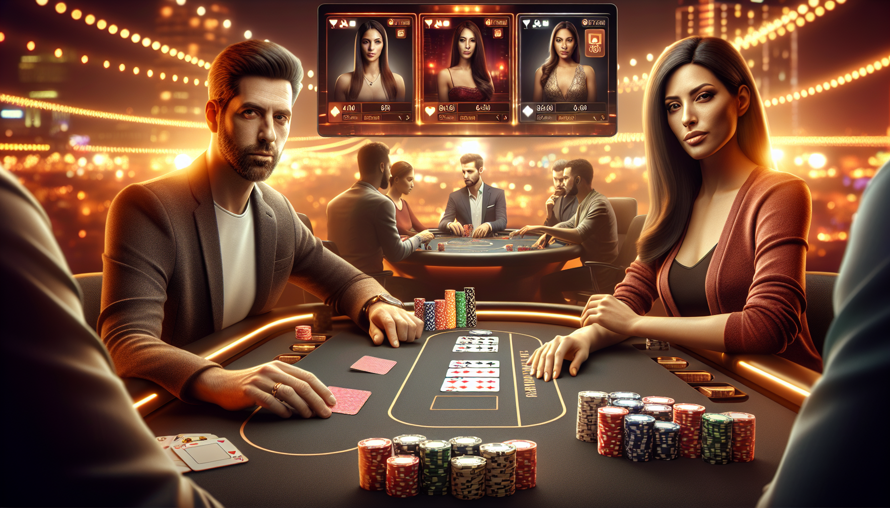 Mesa de póker online durante un torneo en Bplay Buenos Aires.