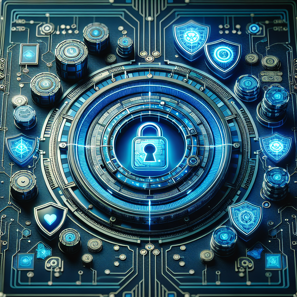 Elementos visuales de seguridad y cifrado protegiendo la plataforma Bplay, concepto de juego seguro