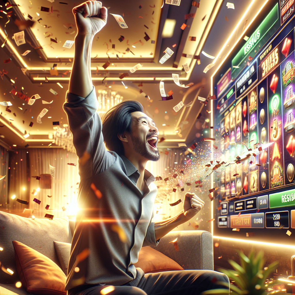 Nuevo usuario celebrando tras registrarse y obtener bono en el casino online Bplay